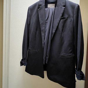 Everlane women’s Italian Go Weave classic blazer and pant set size 6, navy